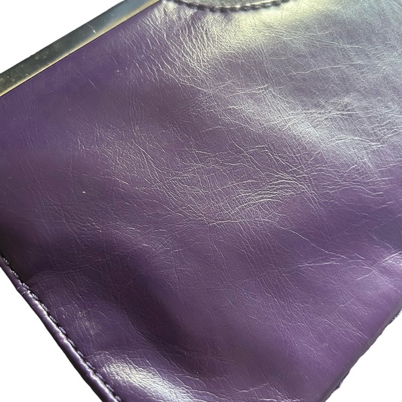 Vintage Candies Purple Faux Leather Oblong Clutch Pink Lined 2000s Bratz Barbie - Picture 9 of 10